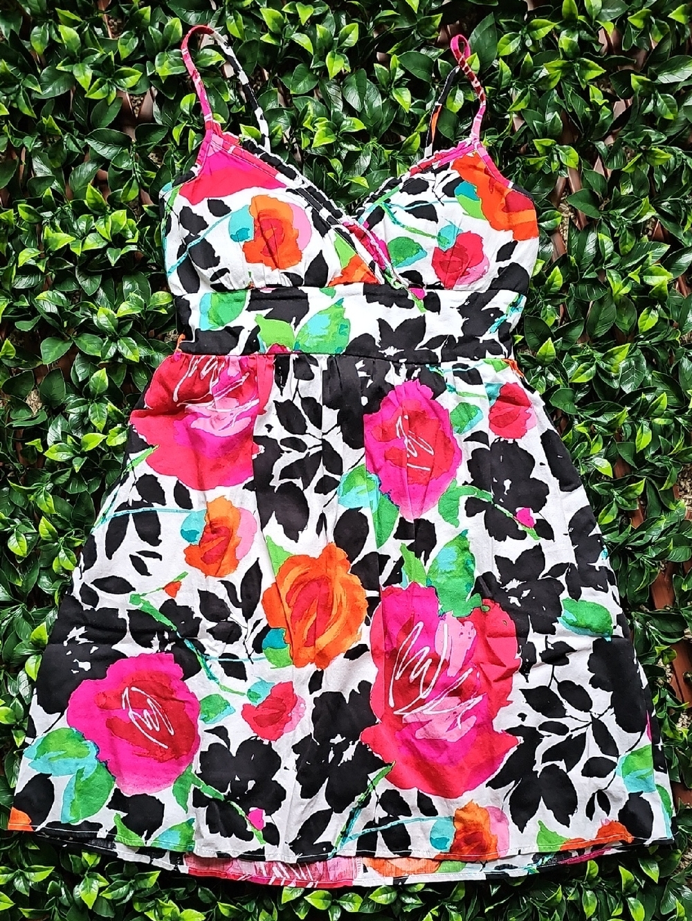Snap Multi Color Floral Print Summer Dress Size Juniors 13